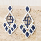 PENDIENTES RAFIA ROMBO