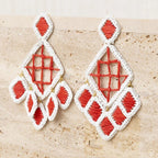 PENDIENTES RAFIA ROMBO