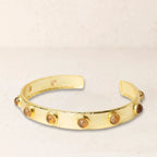 PULSERA FINA PIEDRA Y LATÓN