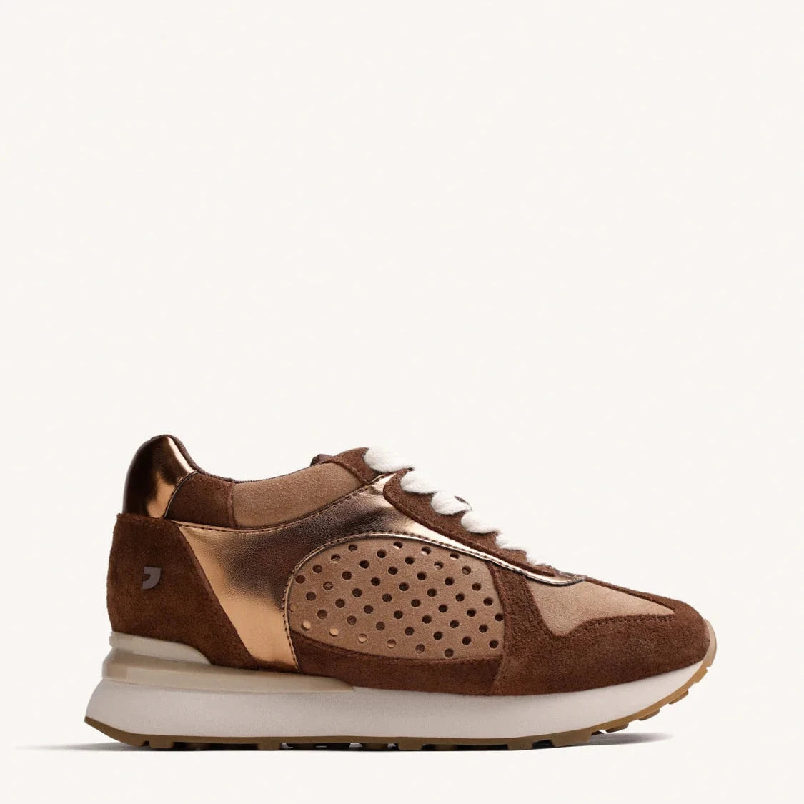 ZAPATILLAS BRONCE PIEL CON CUÑA INTERNA