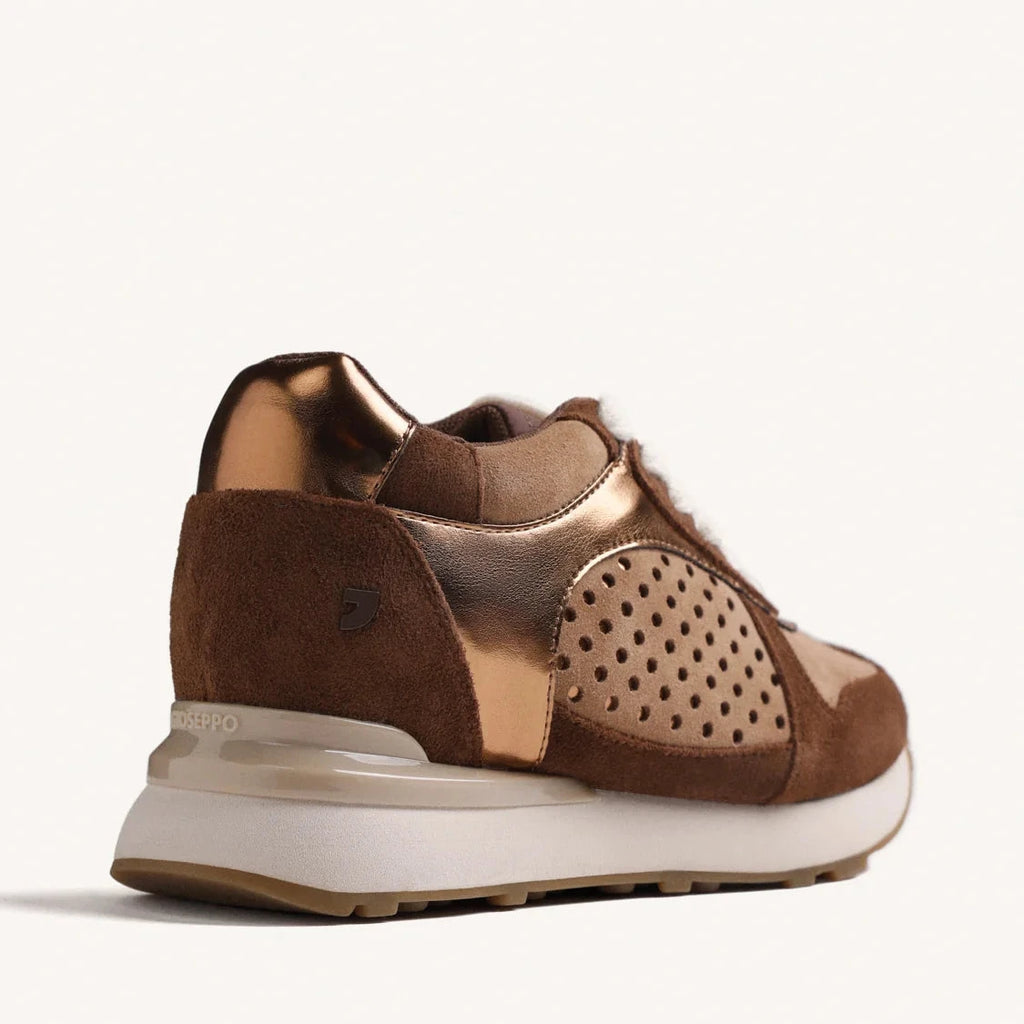 ZAPATILLAS BRONCE PIEL CON CUÑA INTERNA