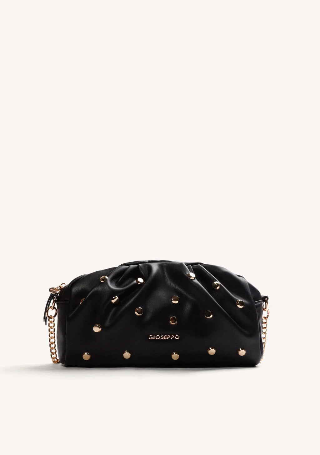BOLSO BANDOLERA NEGRO EFECTO ARRUGADO TACHAS