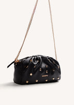 BOLSO BANDOLERA NEGRO EFECTO ARRUGADO TACHAS